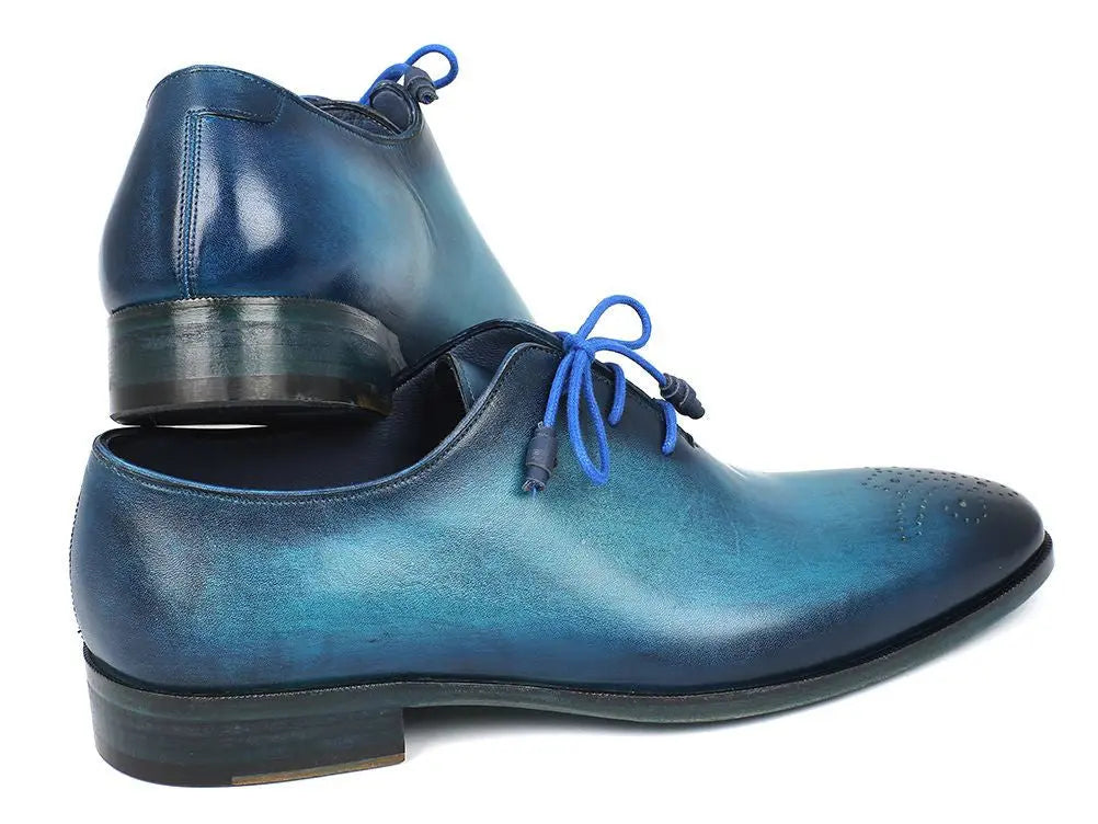 Paul Parkman Men's Blue/Navy Medallion Toe Oxfords (ID#VN82BL) PAUL PARKMAN