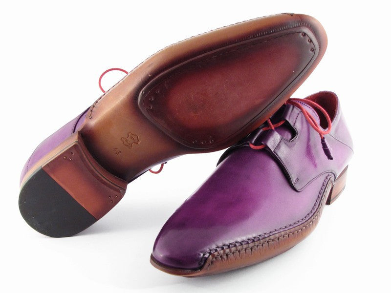 Paul Parkman Men's Ghillie Lacing Side Handsewn Dress Shoes - Purple Leather Upper and Leather Sole (ID#022-PURP) PAUL PARKMAN