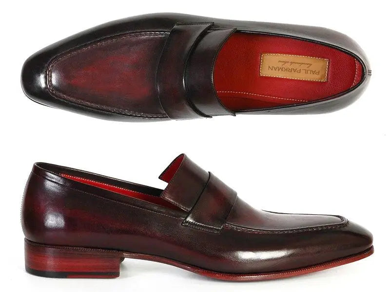 Paul Parkman Men's Purple/Black Hand-Painted Genuine Leather Loafers (ID#093-PURP-BLK) PAUL PARKMAN