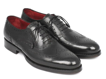 Paul Parkman Men's Black Goodyear Welted Wingtip Oxfords (ID#027-BLK) PAUL PARKMAN
