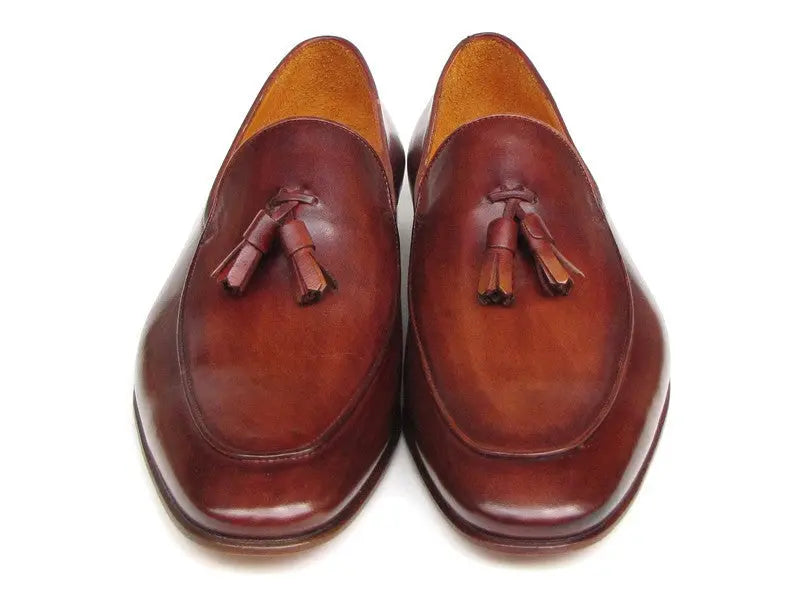 Paul Parkman Men's Brown Hand-Painted Genuine Leather Tassel Loafers (ID#049-BRW) PAUL PARKMAN