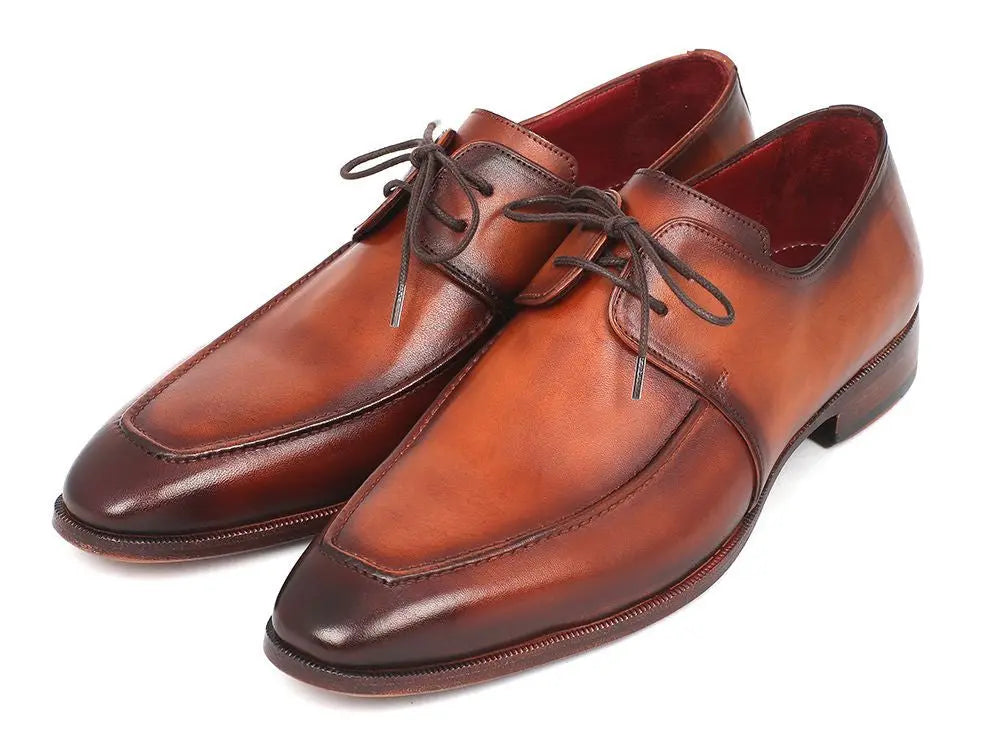 Paul Parkman Men's Brown Genuine Leather Apron Derby Shoes (ID#33SX92) PAUL PARKMAN