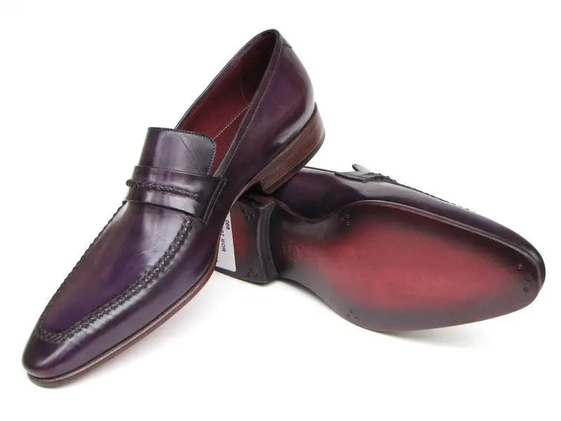 Paul Parkman Men's Purple Handmade Slip-On Loafers (ID#068-PURP) PAUL PARKMAN