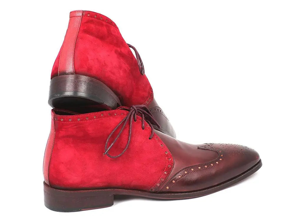 Paul Parkman Men's Bordeaux Suede Genuine Leather Chukka Boots (ID#CK51-BRD) PAUL PARKMAN