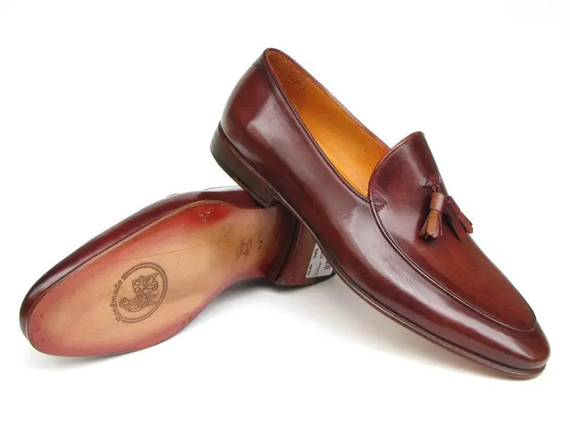 Paul Parkman Men's Brown Hand-Painted Genuine Leather Tassel Loafers (ID#049-BRW) PAUL PARKMAN