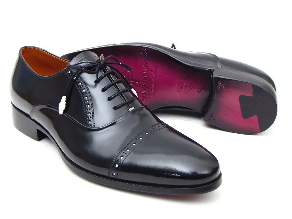 Paul Parkman Men's Black Cap Toe Oxfords (ID#78RG61) PAUL PARKMAN