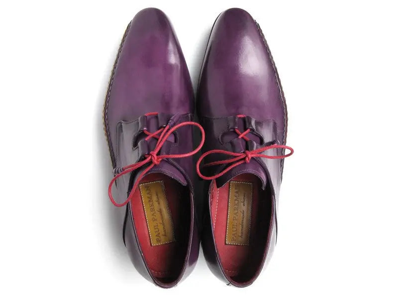 Paul Parkman Men's Purple Ghillie Lacing Side Handsewn Dress Shoes (ID#022-PURP) PAUL PARKMAN