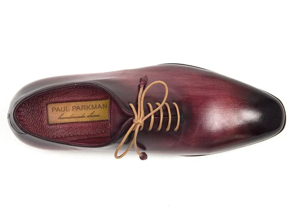 Paul Parkman Men's Burgundy Wholecut Plain Toe Oxfords (ID#DS65BUR) PAUL PARKMAN