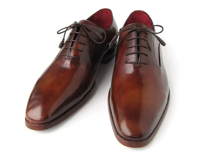 Paul Parkman Men's Brown Plain Toe Calfskin Oxfords (ID#019-BRW) PAUL PARKMAN