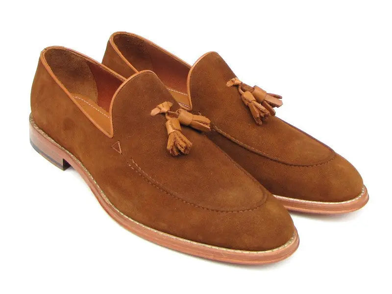 Paul Parkman Men's Tobacco Suede Tassel Loafers (ID#087-TAB) PAUL PARKMAN