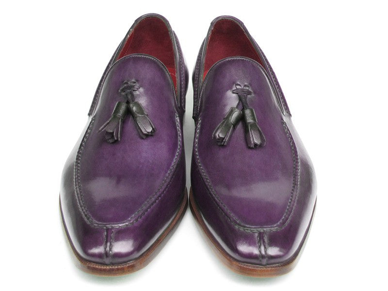 Paul Parkman Men's Tassel Loafer Purple Hand Painted Leather (ID#083-PURP) PAUL PARKMAN