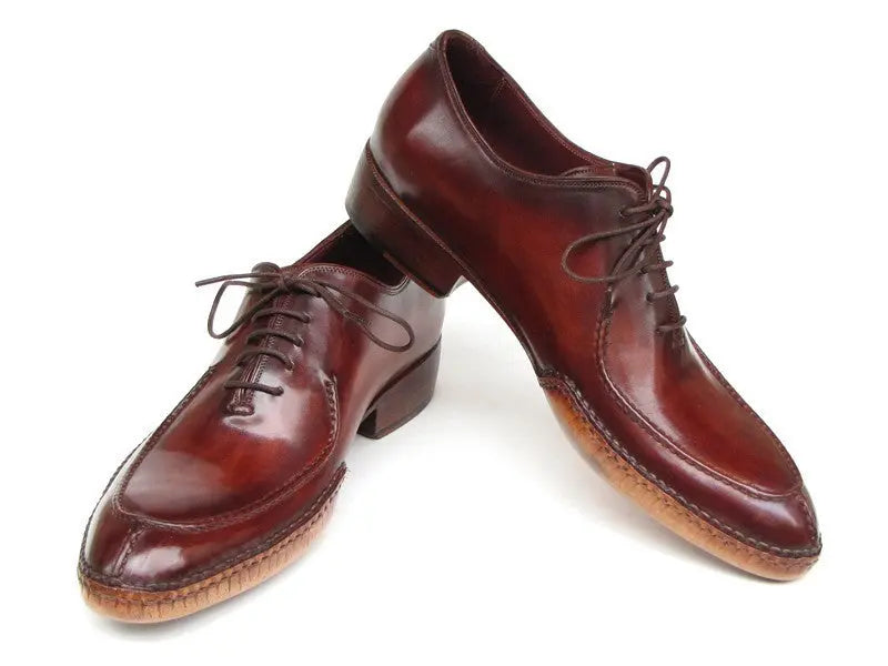 Paul Parkman Men's Burgundy Side Handsewn Split-Toe Oxfords (ID#054-BUR) PAUL PARKMAN