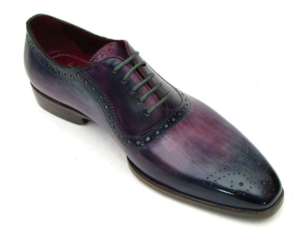 Paul Parkman Men's Purple & Navy Medallion Toe Oxfords (ID#PR88TT) PAUL PARKMAN