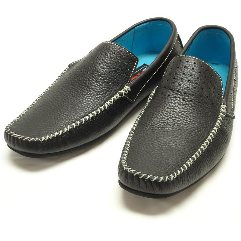 Fiesso FI-4001 Black Loafers