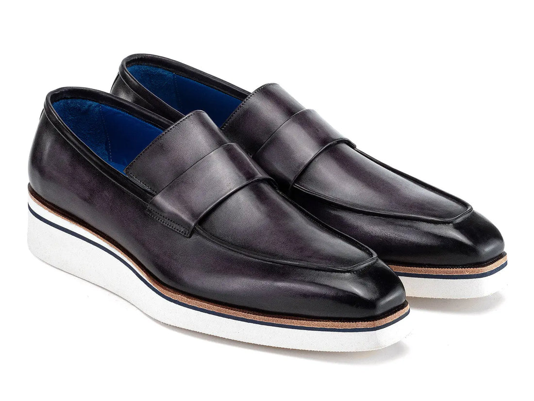 Paul Parkman Men's Gray Smart Casual Genuine Leather Loafers (ID#183-GRY) PAUL PARKMAN