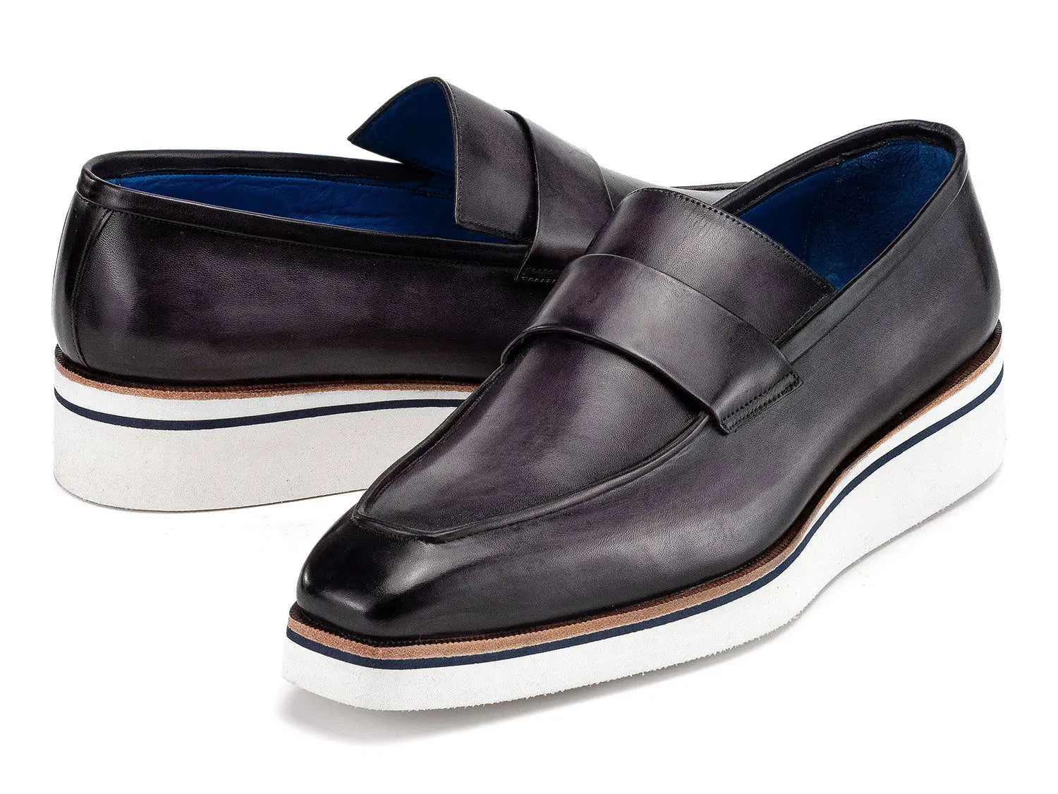 Paul Parkman Men's Gray Smart Casual Genuine Leather Loafers (ID#183-GRY) PAUL PARKMAN