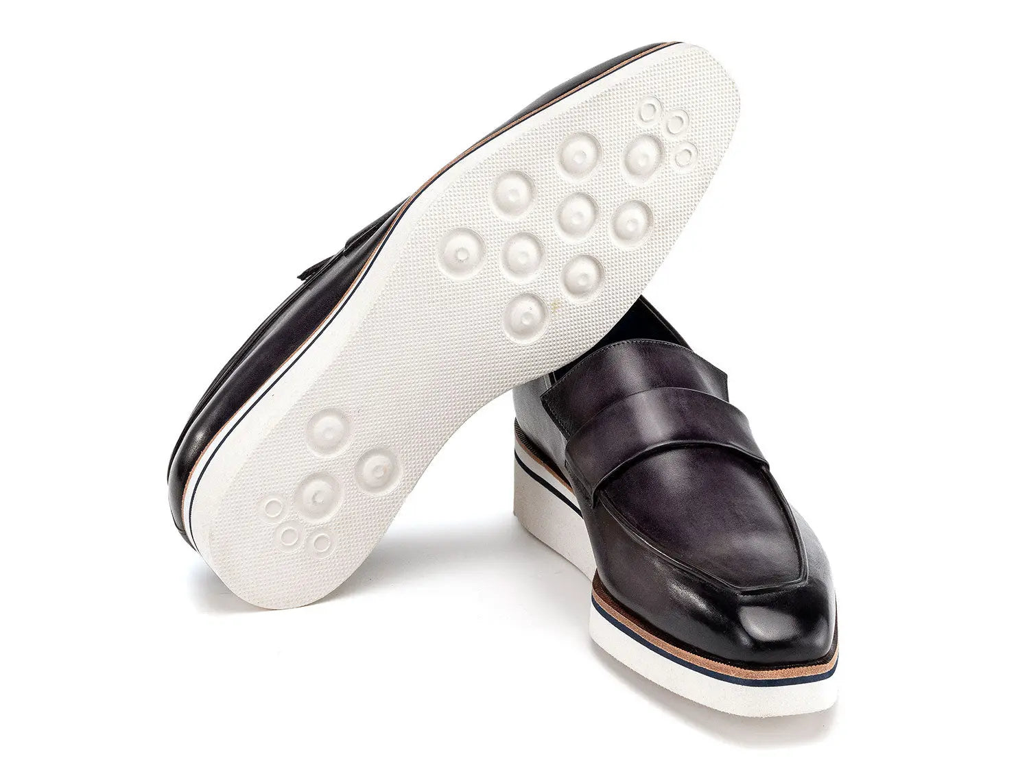 Paul Parkman Men's Gray Smart Casual Genuine Leather Loafers (ID#183-GRY) PAUL PARKMAN