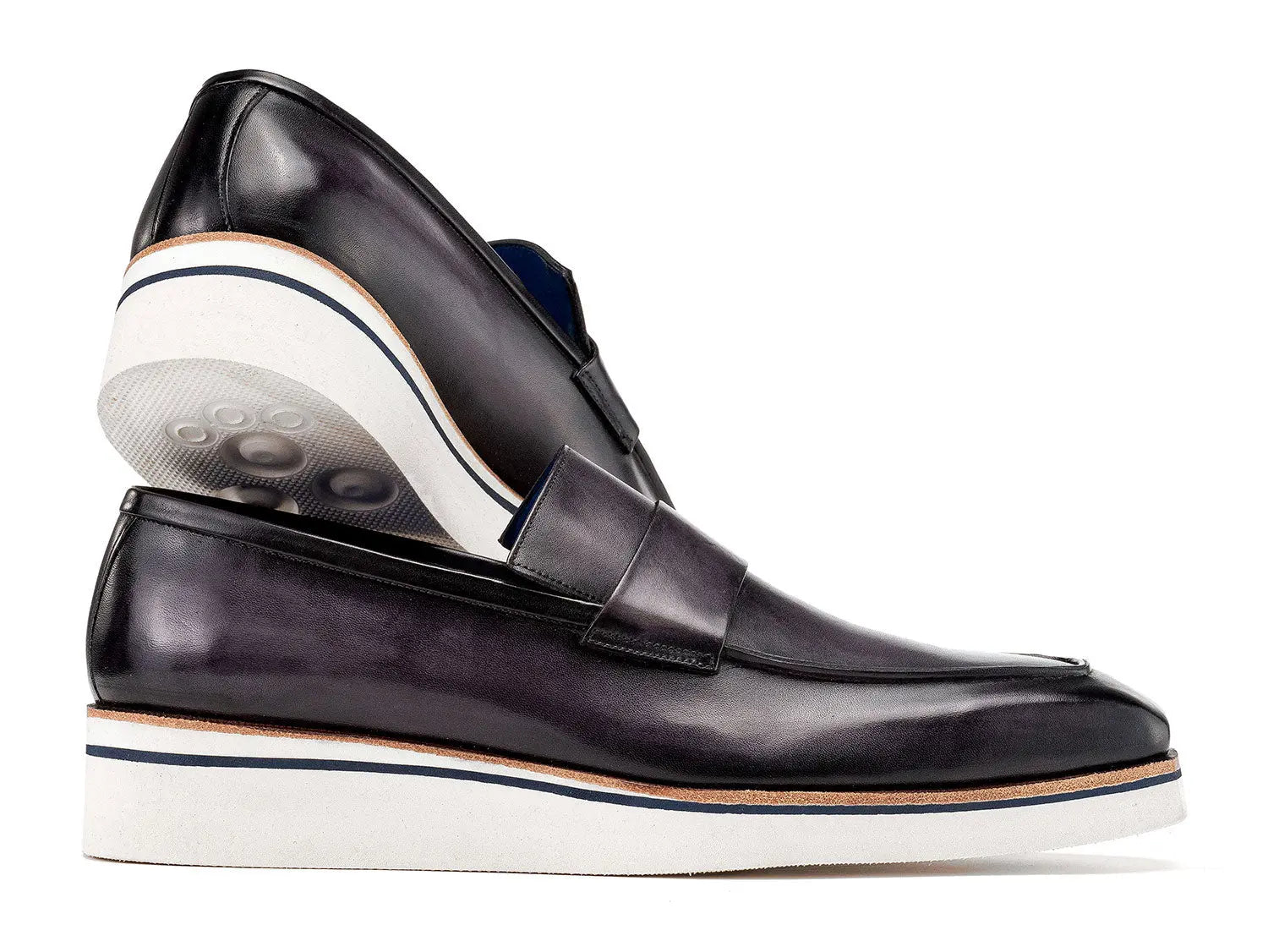Paul Parkman Men's Gray Smart Casual Genuine Leather Loafers (ID#183-GRY) PAUL PARKMAN
