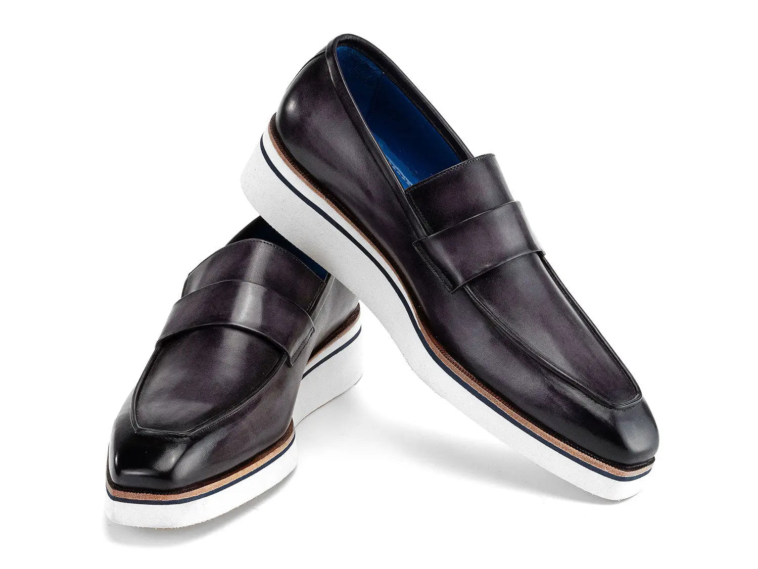 Paul Parkman Men's Gray Smart Casual Genuine Leather Loafers (ID#183-GRY) PAUL PARKMAN