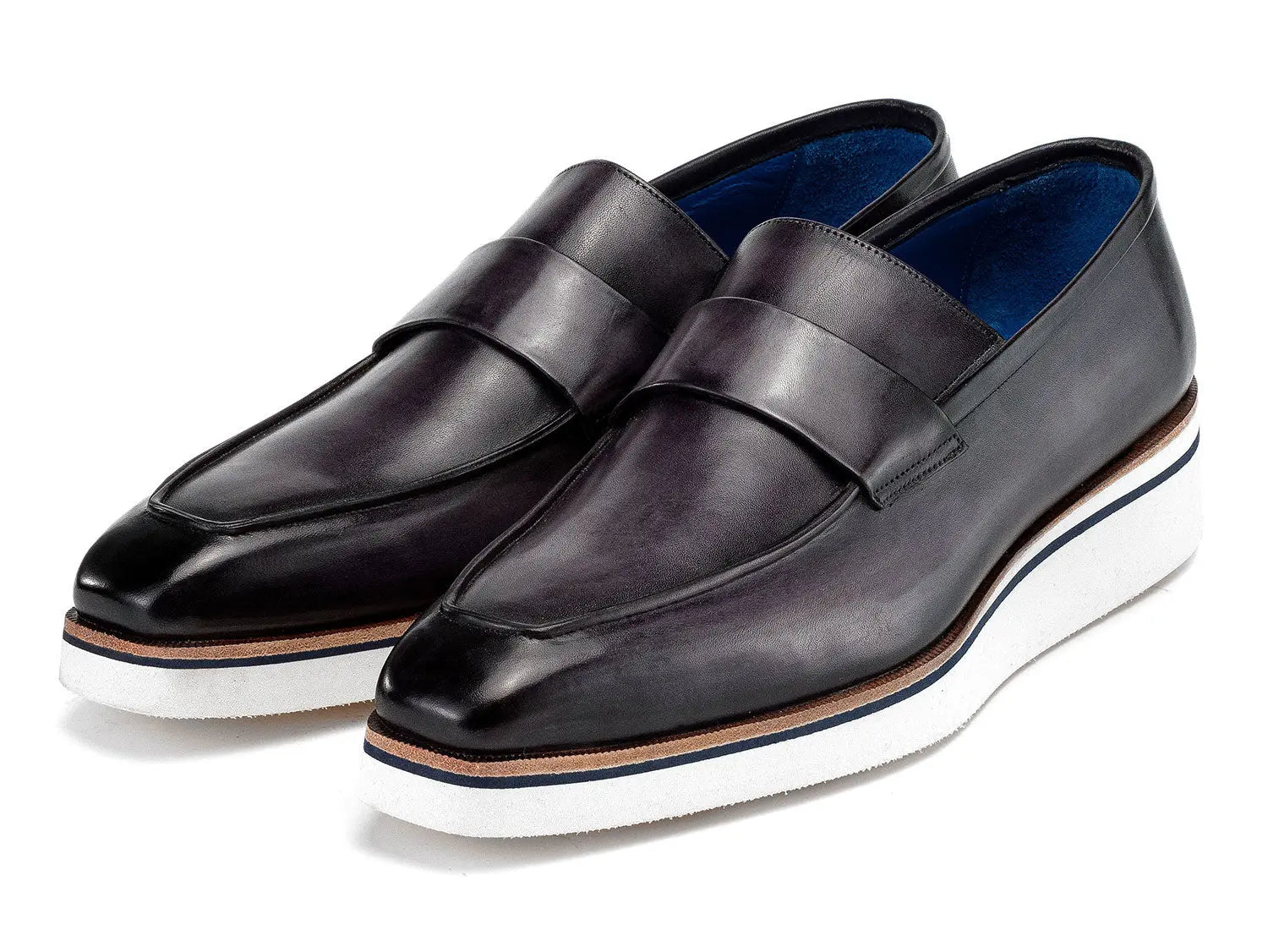 Paul Parkman Men's Gray Smart Casual Genuine Leather Loafers (ID#183-GRY) PAUL PARKMAN