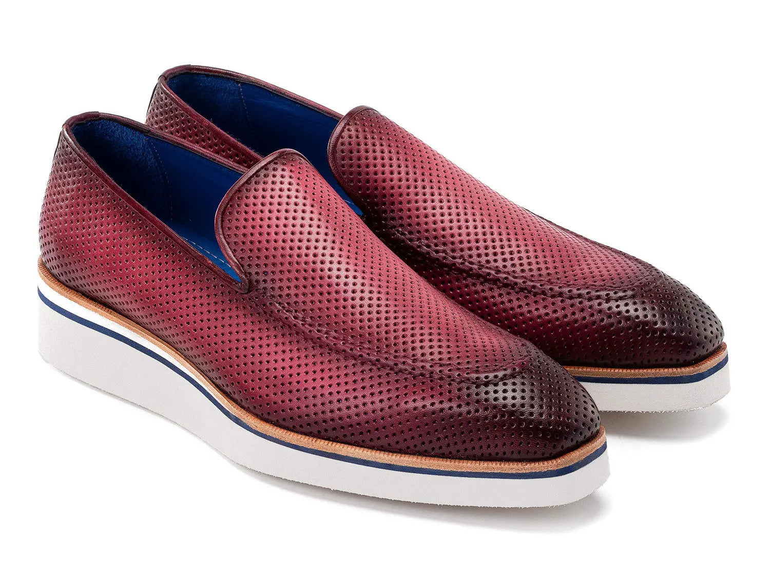 Paul Parkman Men's Purple Smart Casual Perforated Genuine Leather Loafers (ID#186-PR-PUR) PAUL PARKMAN