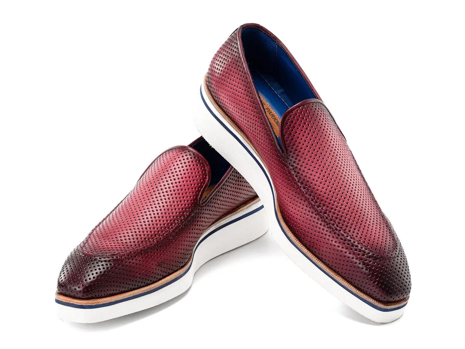 Paul Parkman Men's Purple Smart Casual Perforated Genuine Leather Loafers (ID#186-PR-PUR) PAUL PARKMAN