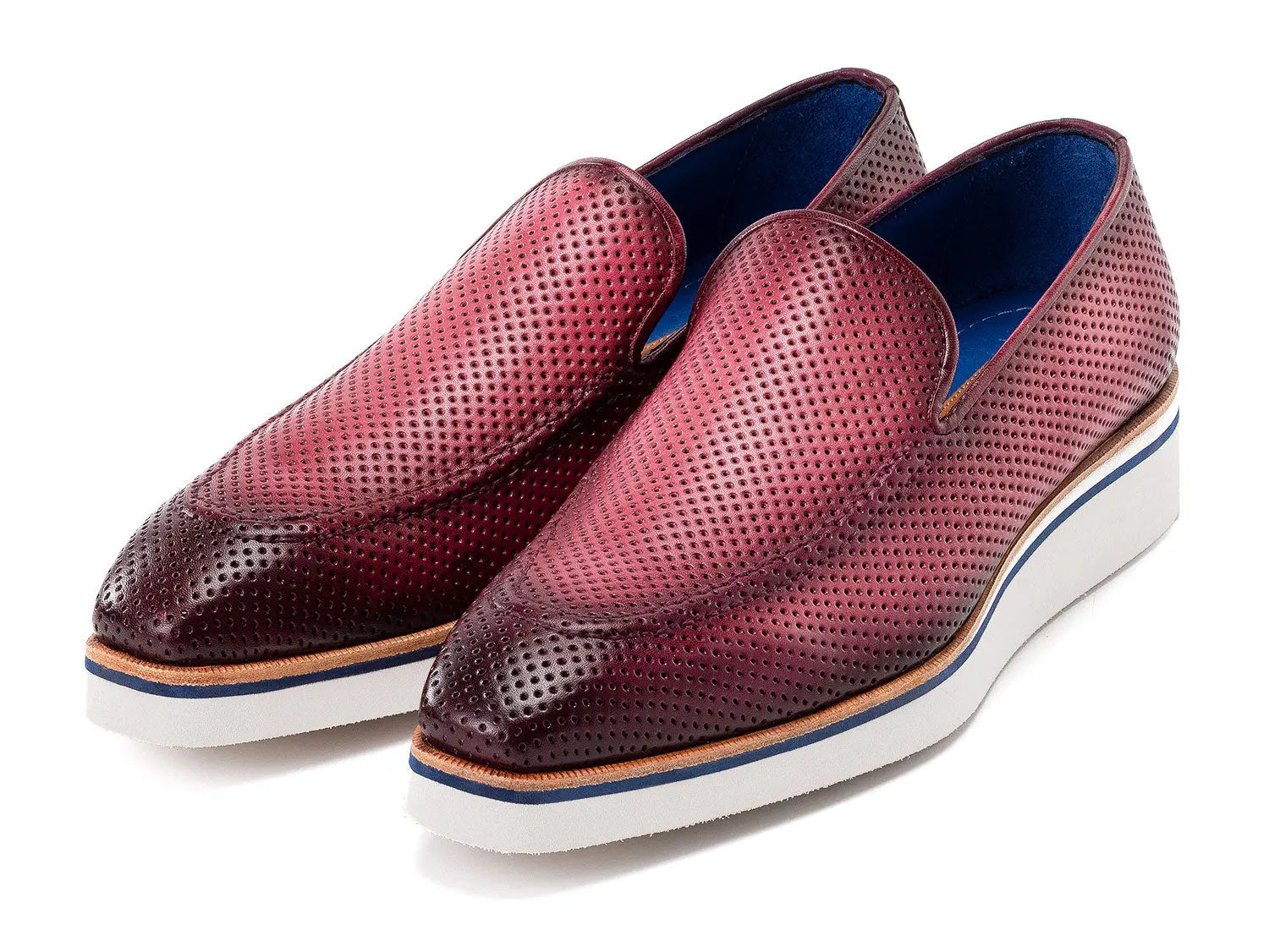 Paul Parkman Men's Purple Smart Casual Perforated Genuine Leather Loafers (ID#186-PR-PUR) PAUL PARKMAN