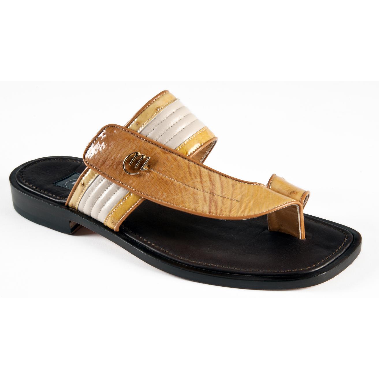 Mauri 1879/3 Light Rust/Beige Genuine Ostrich/Nappa Sandals