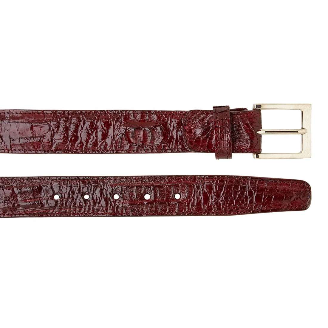 Belvedere 1999 Burgundy Genuine Caiman Crocodile Belt