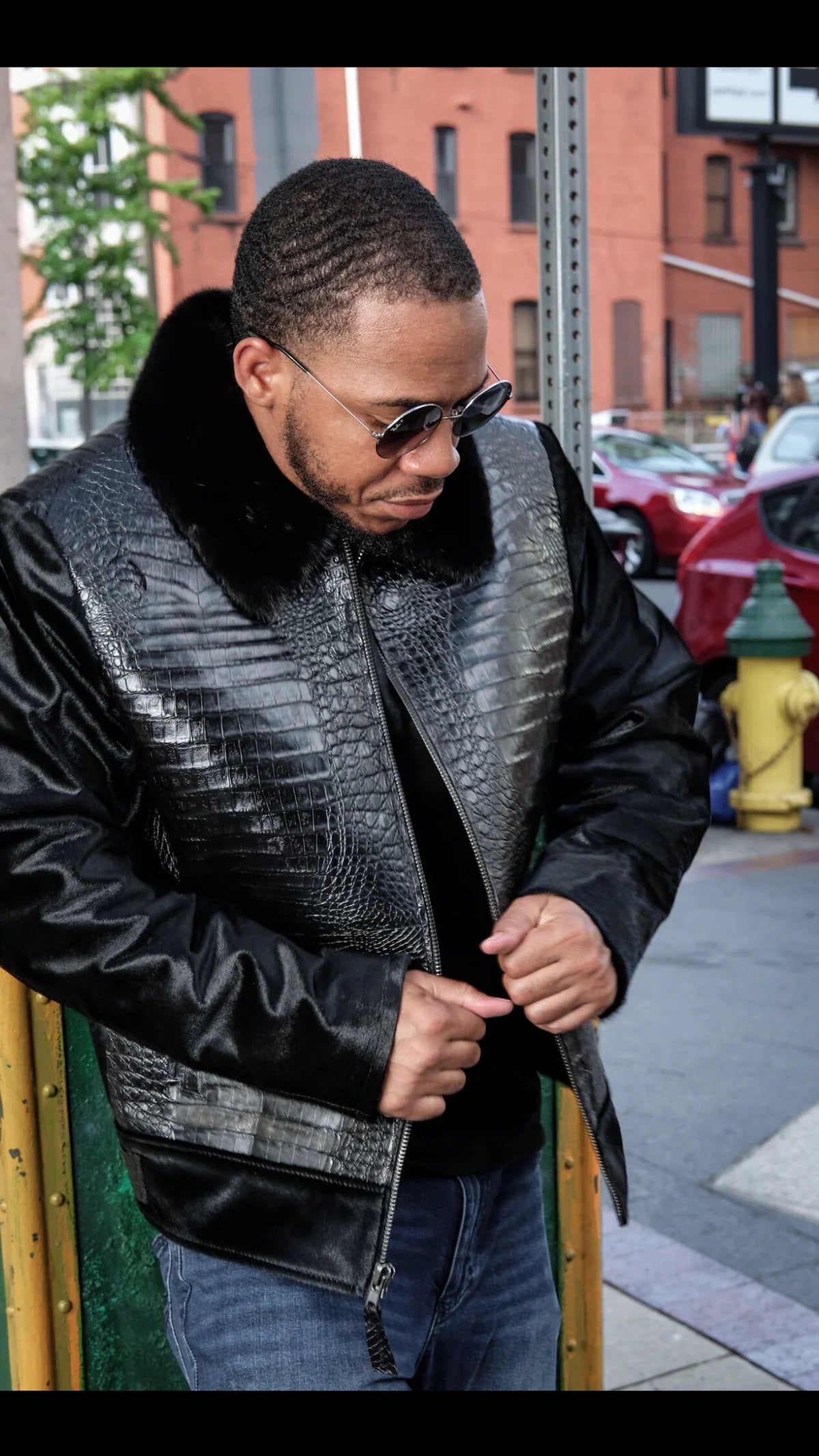 Jakewood 7510 Black Genuine Alligator/Mink/Pony Fur Jacket