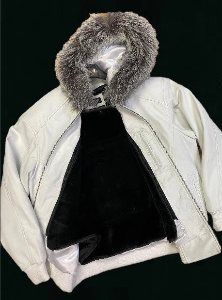 Jakewood 2066F White Genuine Lambskin Leather Jacket