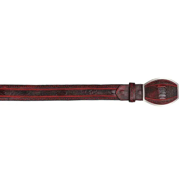 Los Altos C24U0518 Black Cherry  Genuine Ostrich Leg Belt