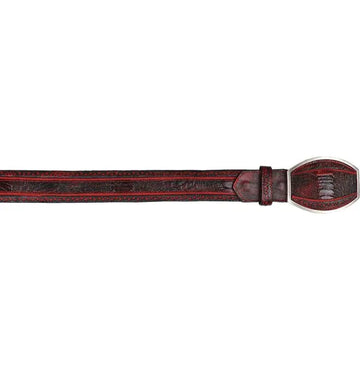 Los Altos C24U0518 Black Cherry  Genuine Ostrich Leg Belt