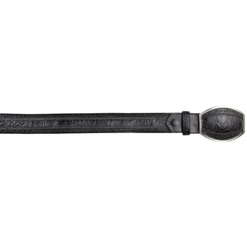 Los Altos C24U0505 Black Genuine Ostrich Leg Belt