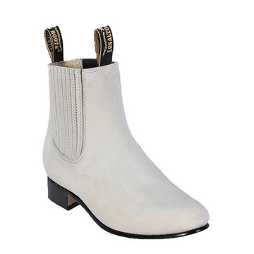 Los Altos 616304 Men's Winter White Genuine Nobuck Charro Short Boots