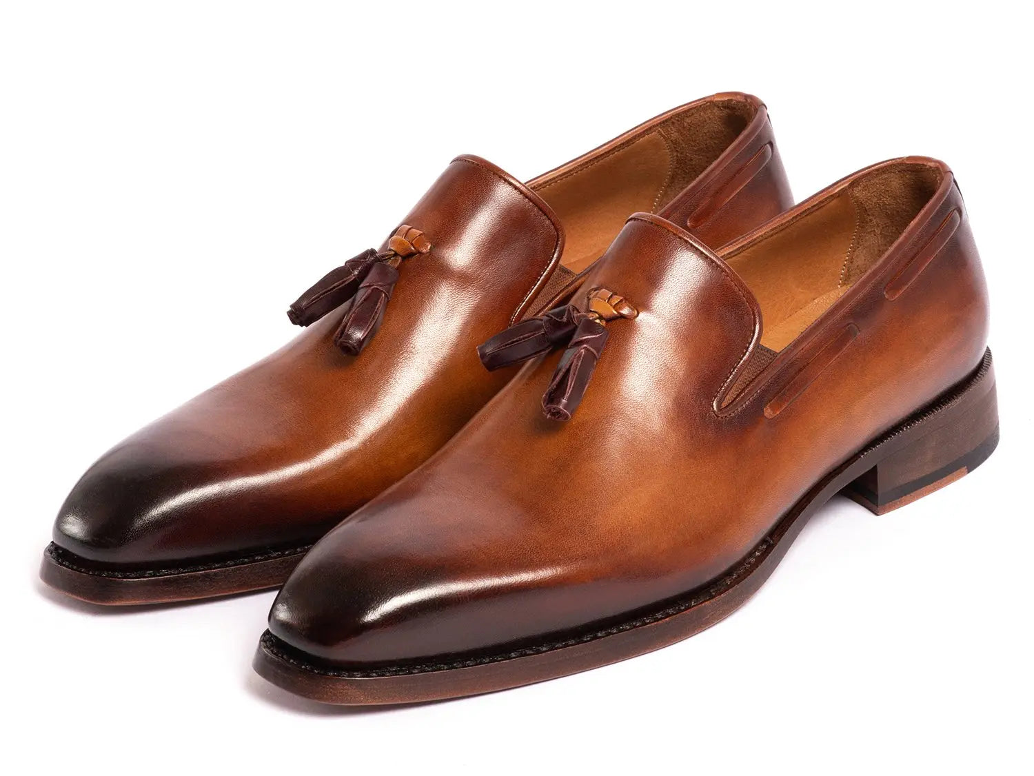 Paul Parkman Men's Brown Goodyear Welted Tassel Loafers (ID#51TS-BRW) PAUL PARKMAN