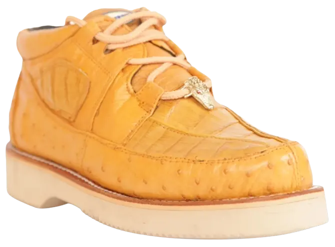 Wild West 2ZA050202 Men's Buttercup Genuine Caiman Crocodile/Ostrich Sneakers