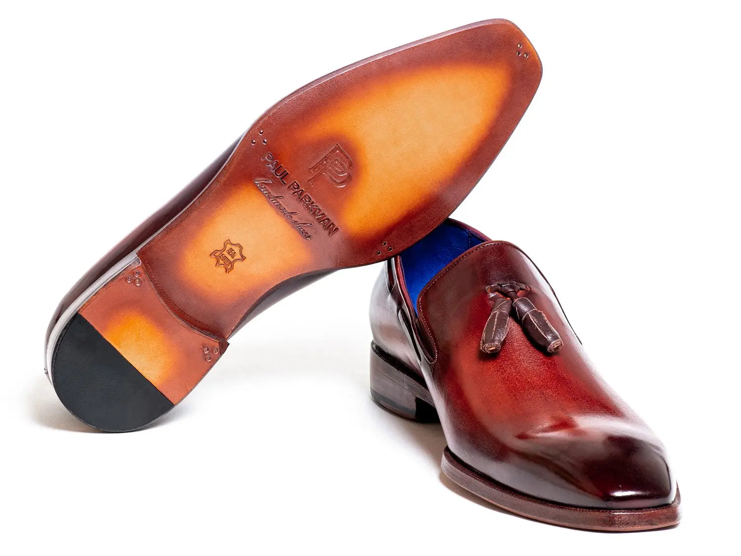 Paul Parkman Men's Garnet Brown Tassel Loafers (ID#5141GBRW) PAUL PARKMAN
