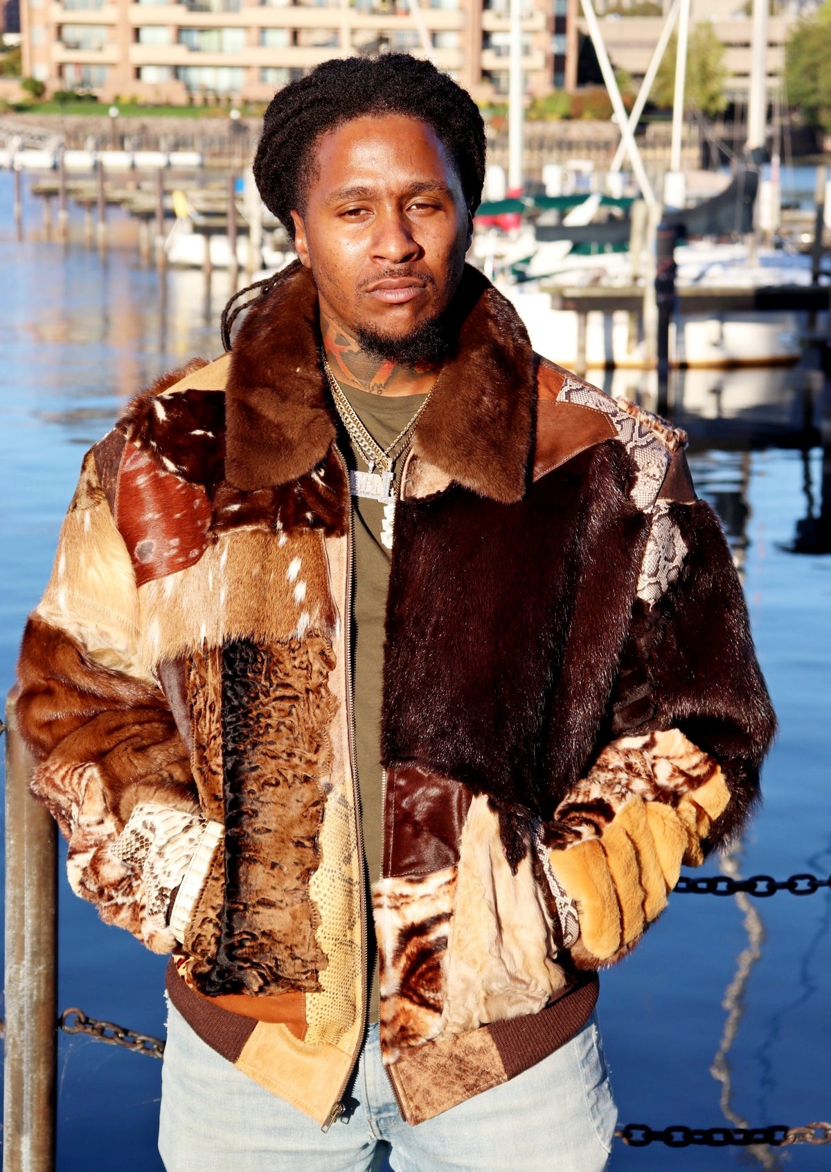 Jakewood 2029 Brown/Camel Genuine Mixed Exotic Skin Jacket