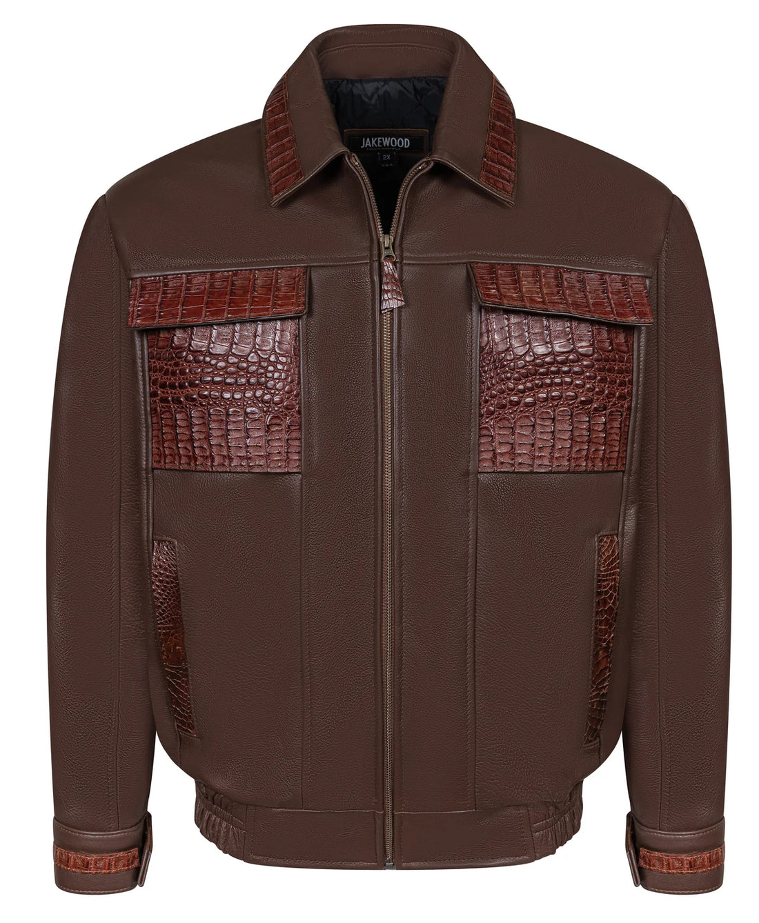 Jakewood Brown Genuine Alligator/Lambskin Jacket