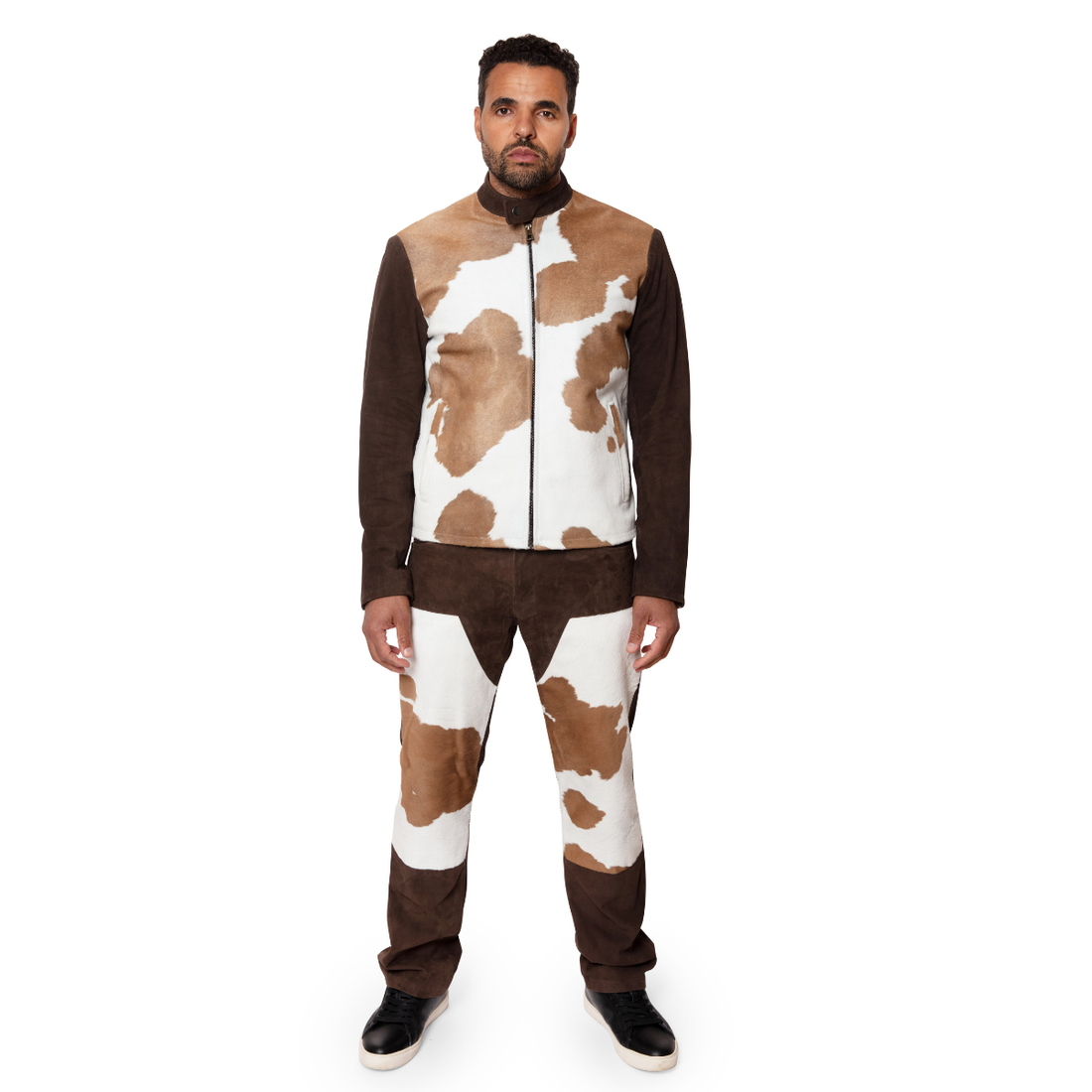Jakewood 2065 Chocolate Brown/White Genuine Pony Hair/Suede Jacket