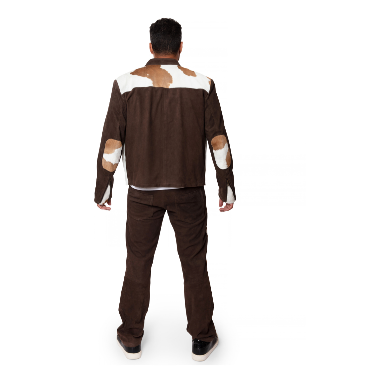 Jakewood 2065 Chocolate Brown/White Genuine Pony Hair/Suede Jacket