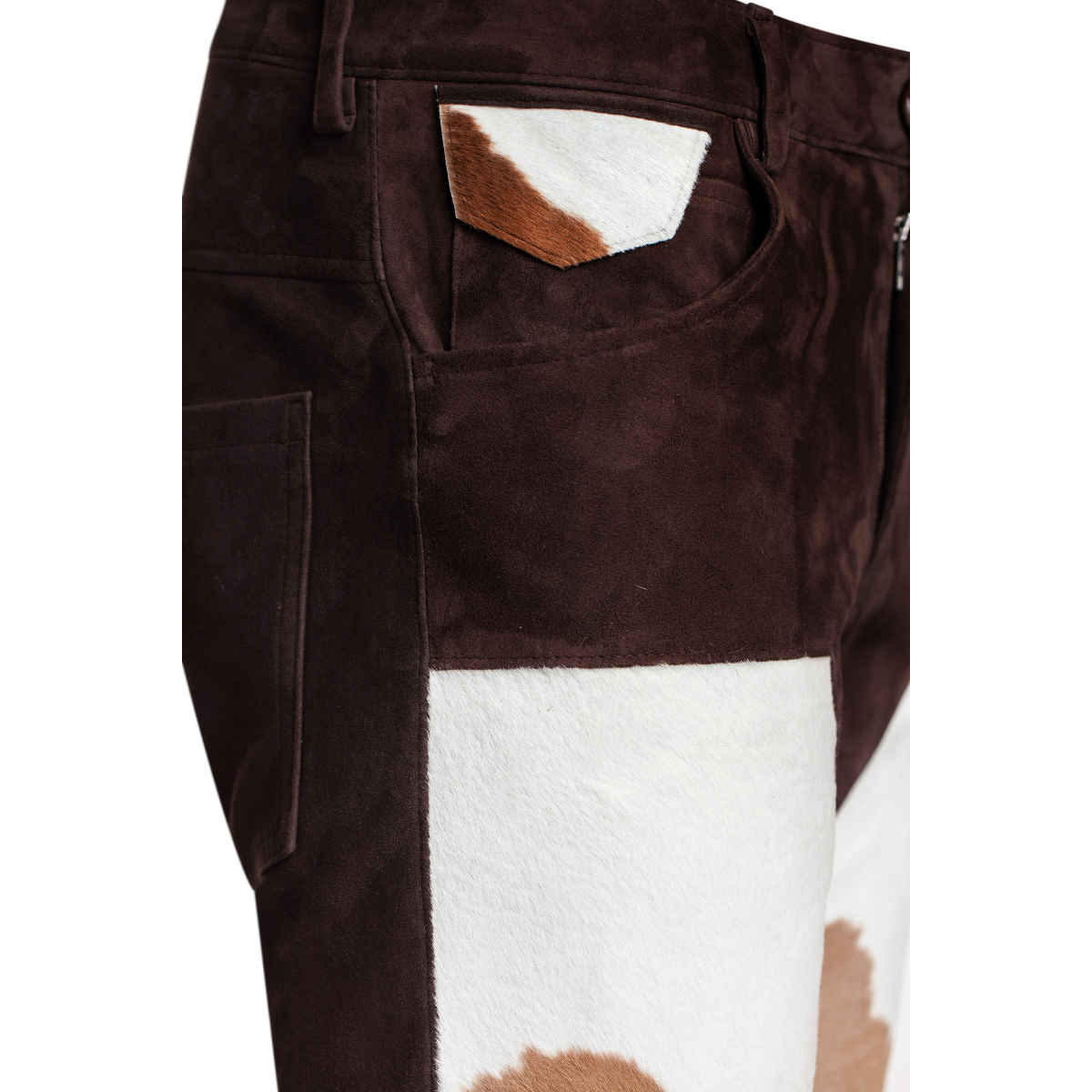 Jakewood 124 Chocolate Brown/White Genuine Pony Hair/Suede Pants
