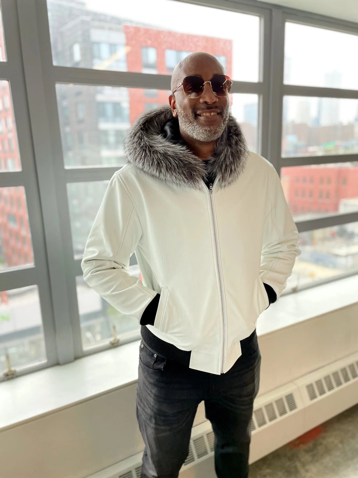 Jakewood 2066F White Genuine Lambskin Leather Jacket