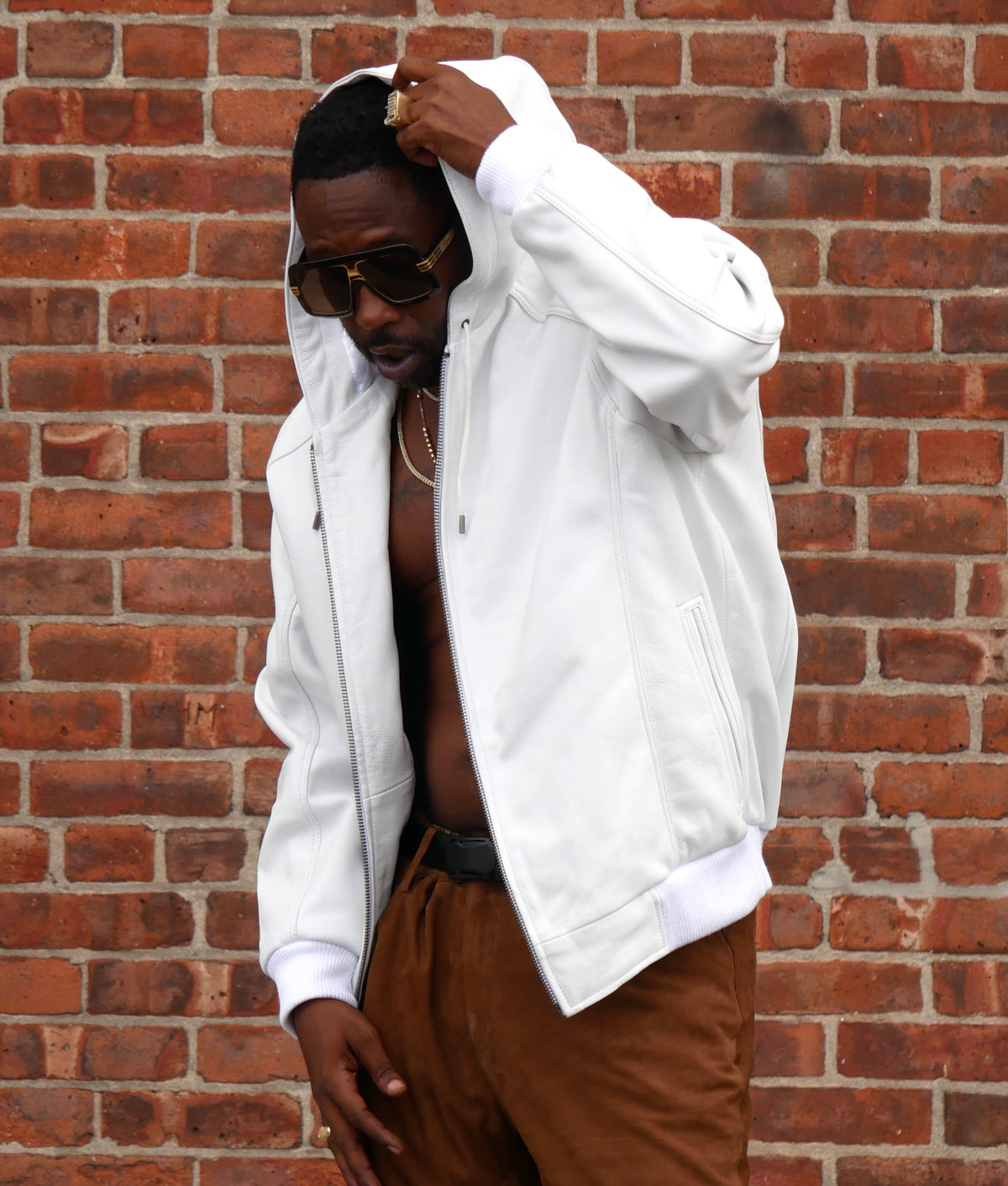 Jakewood 2066H White Genuine Lambskin Leather Jacket