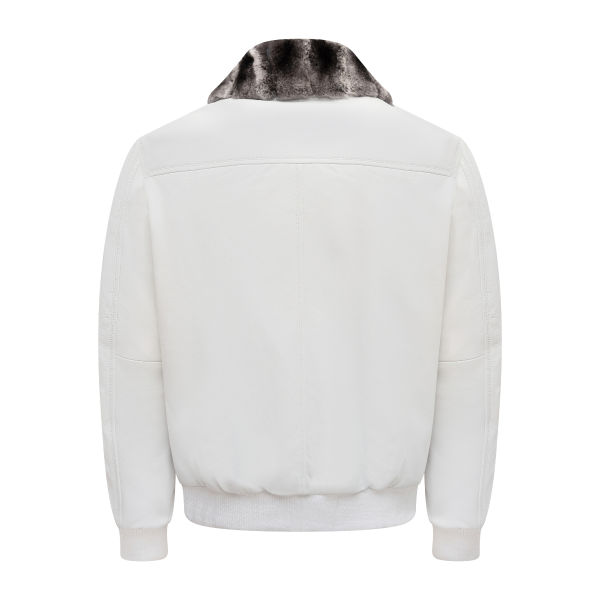 Jakewood 2066R White Genuine Lambskin Leather/Rex Rabbit Jacket