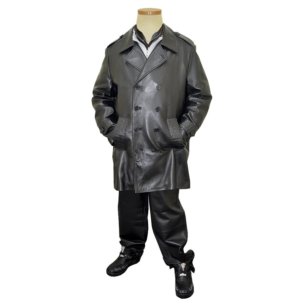 Jakewood 2090W Genuine Leather Pea Coat