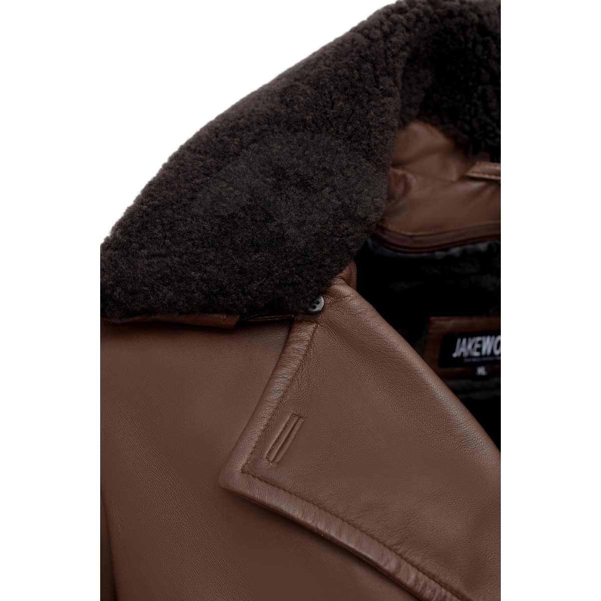 Jakewood 2099 Brown Genuine Lambskin Double Breasted French Antique Peacoat