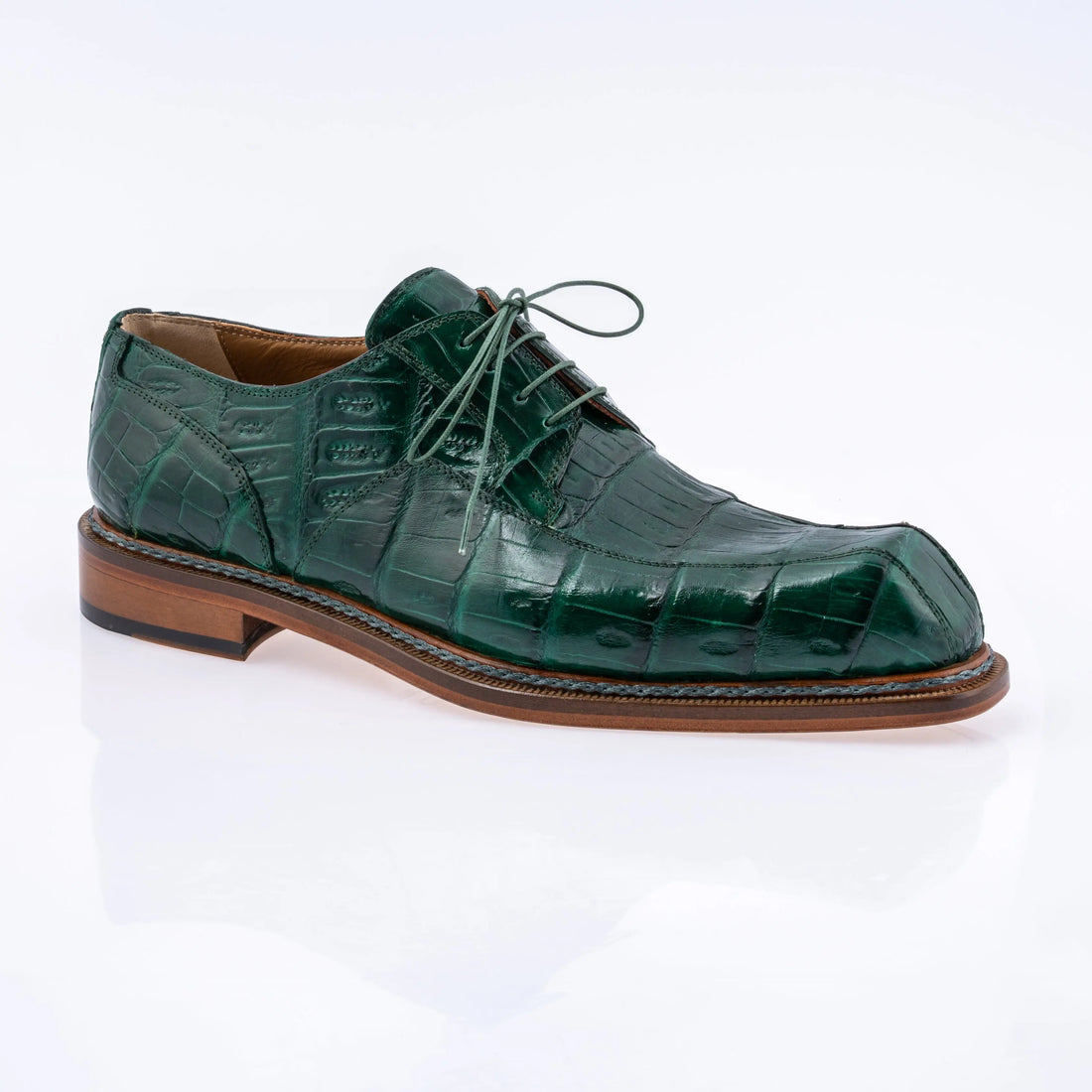 Mauri 2114/4 Hunter Green Genuine Baby Crocodile Oxfords