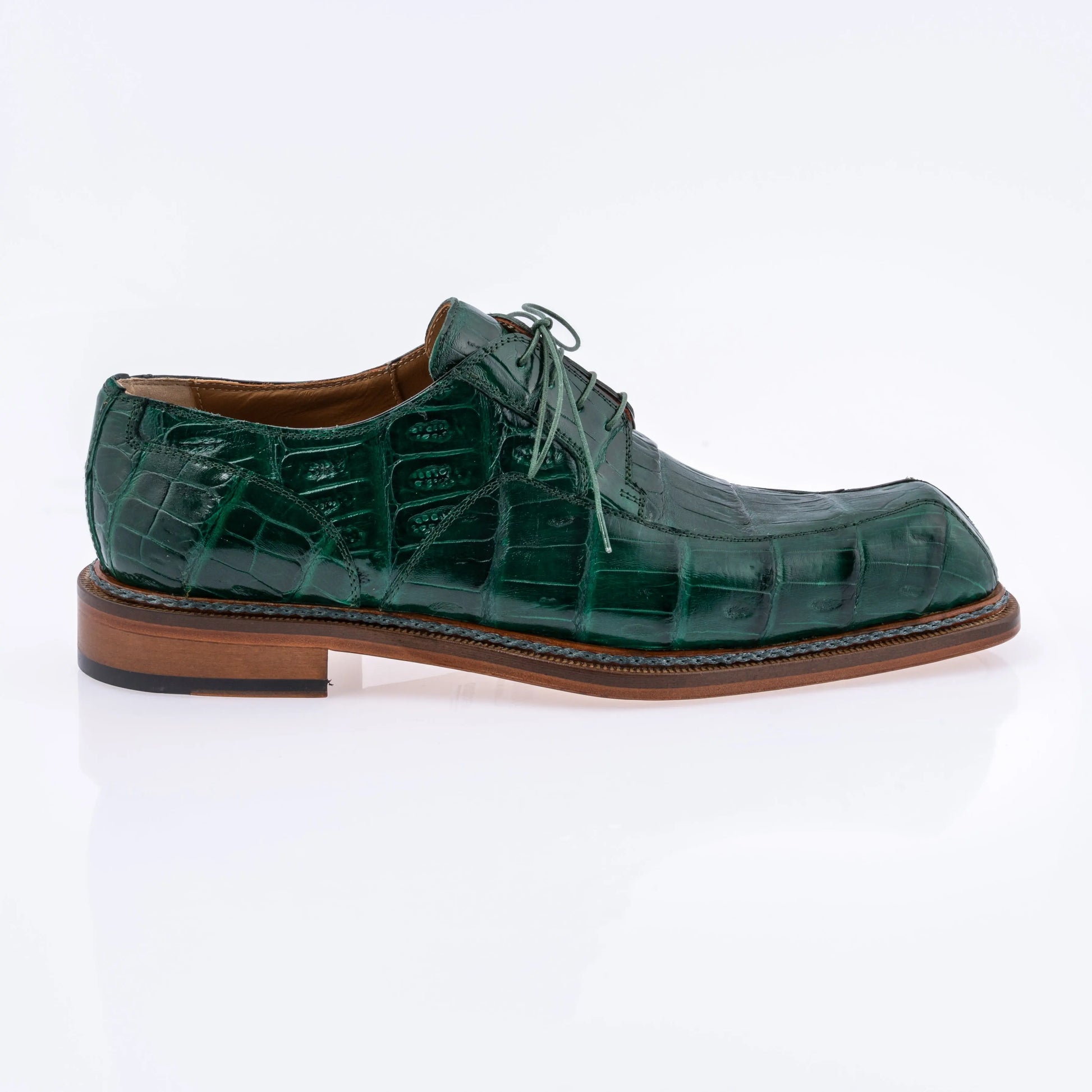Mauri 2114/4 Hunter Green Genuine Baby Crocodile Oxfords